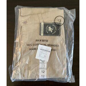 NWT Beverly Hill Polo Club Boys Size 12 Tan School Uniform Khaki Pants
